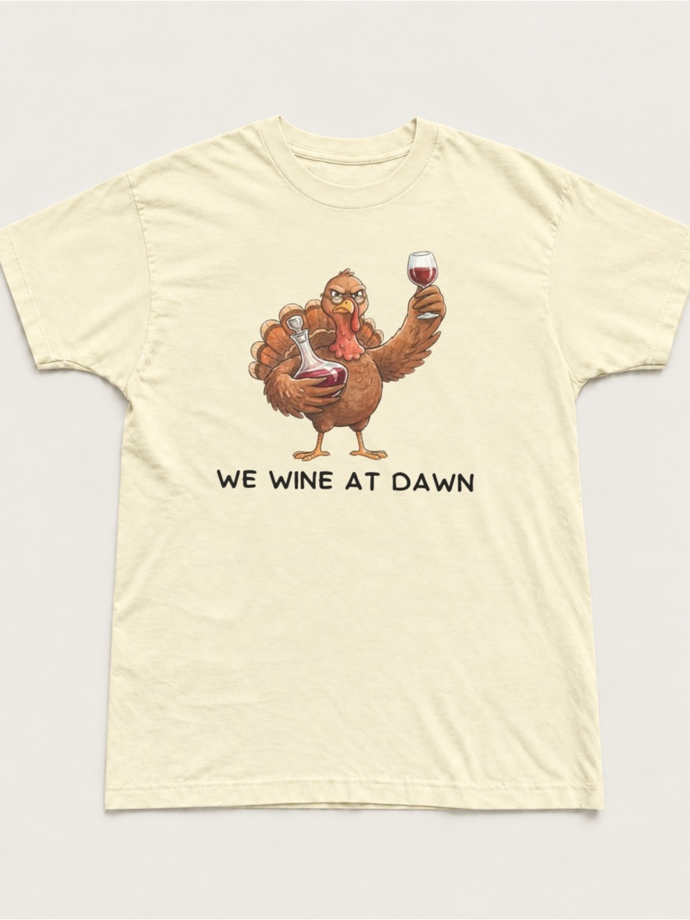 Funny Turkey Wine Graphic Tee Thanksgiving Unisex T-shirt